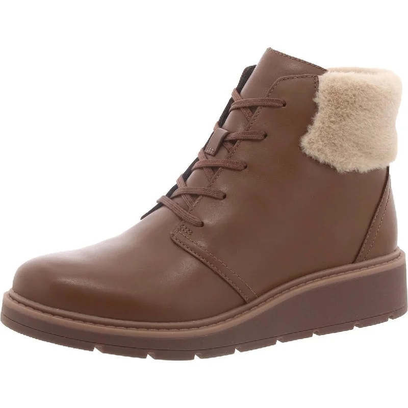 Sophisticated Boots Sale Clarks Womens Andie Mae Leather Faux Fur Trim Ankle Boots