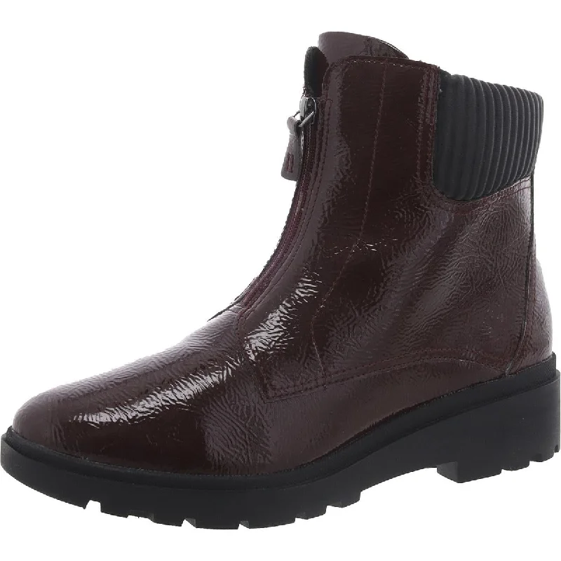 Unbeatable Prices Clarks Womens Calla Zip Patent Block Heel Chelsea Boots