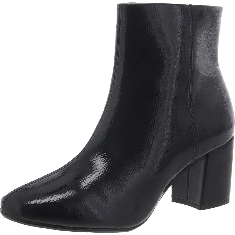 Limited Styles Clarks Womens Chantellstone Patent Block Heel Ankle Boots
