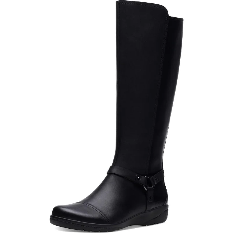 Comfortable Business Shoes Clarks Womens Cheyn Lindie Harness Tall Riding Boots