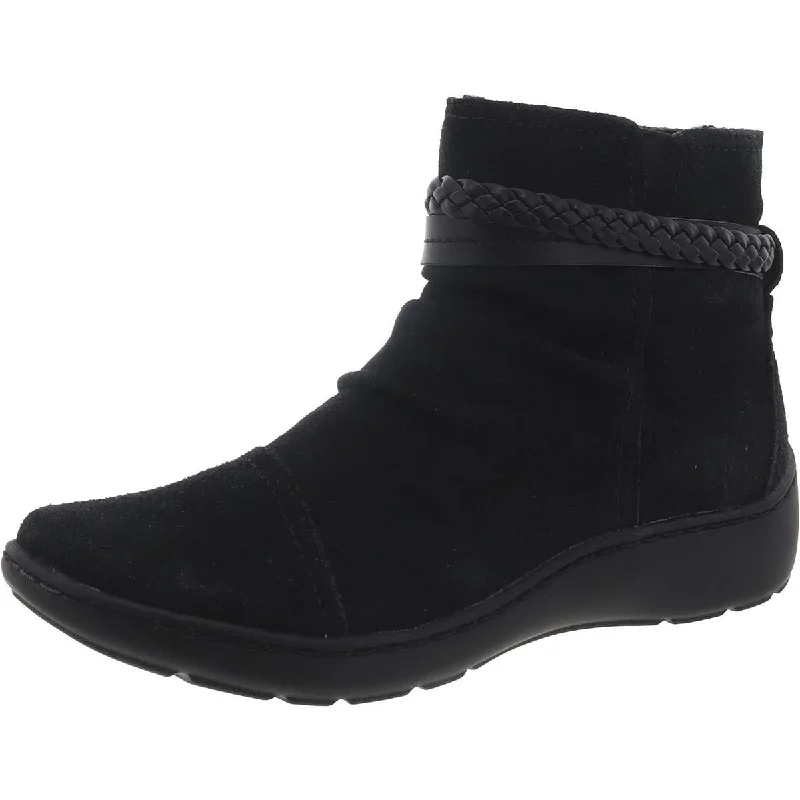 Street Style Discounts Clarks Womens CORA BRAIDBOOT Suede Comfy Ankle Boots