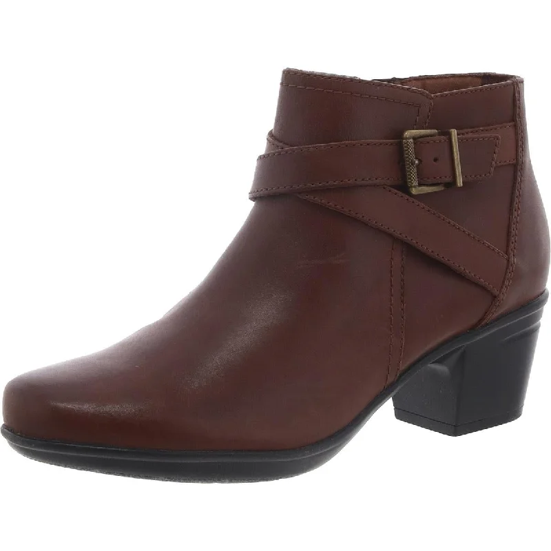 Casual Yet Chic Sales Clarks Womens Emslie Cyndi Leather Block Heel Ankle Boots
