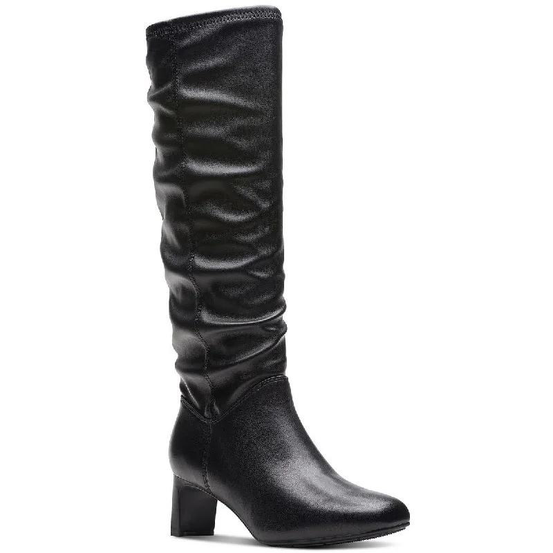 Clearance Sale, All Cheap Clarks Womens Leather Block Heel Knee-High Boots