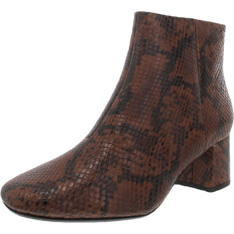 End-Of-Season Clearance Clarks Womens Sheer Flora 2 Leather Snake Print Ankle Boots