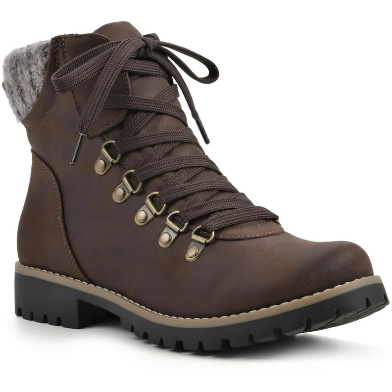 Durable Fashion Picks Cliffs by White Mountain Womens Prized Faux Leather Combat & Lace-Up Boots