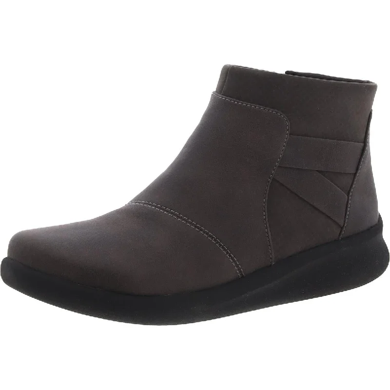 Budget-Friendly Fashion Cloudsteppers by Clarks Womens Sillian2.0 Hi Faux Leather Wedge Ankle Boots