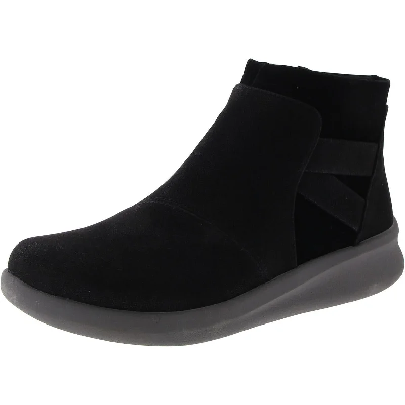 Shop Sale Items Cloudsteppers by Clarks Womens Sillian2.0 HI Faux Suede Wedge Ankle Boots