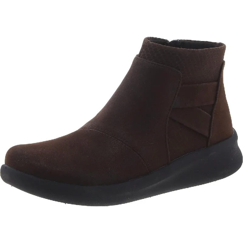 Fresh Fashion Discounts Cloudsteppers by Clarks Womens Sillian2.0 Hi Faux Suede Wedge Ankle Boots