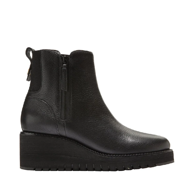 Limited-Time Offer Cole Haan Women's Zerogrand City Wedge Side Zip Boot WP in Black/Black