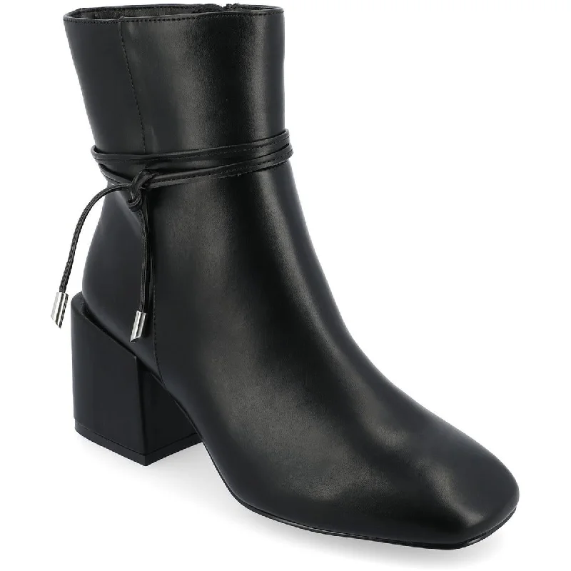 Fashion-Forward Journee Collection Womens Beverley Faux Leather Square Toe Booties