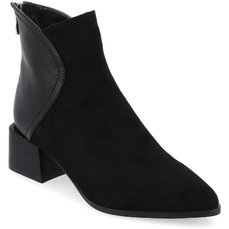 Seasonal Trends Journee Collection Womens Consuello Two Tone Pointed Toe Ankle Boots