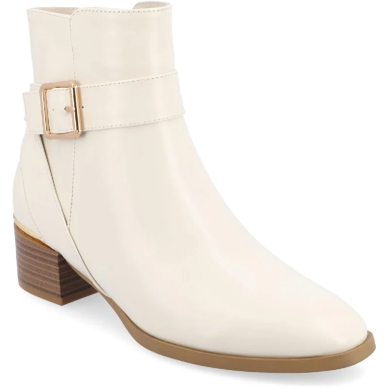 Weekend Exclusive Journee Collection Womens Elley Faux Leather Block Heel Booties
