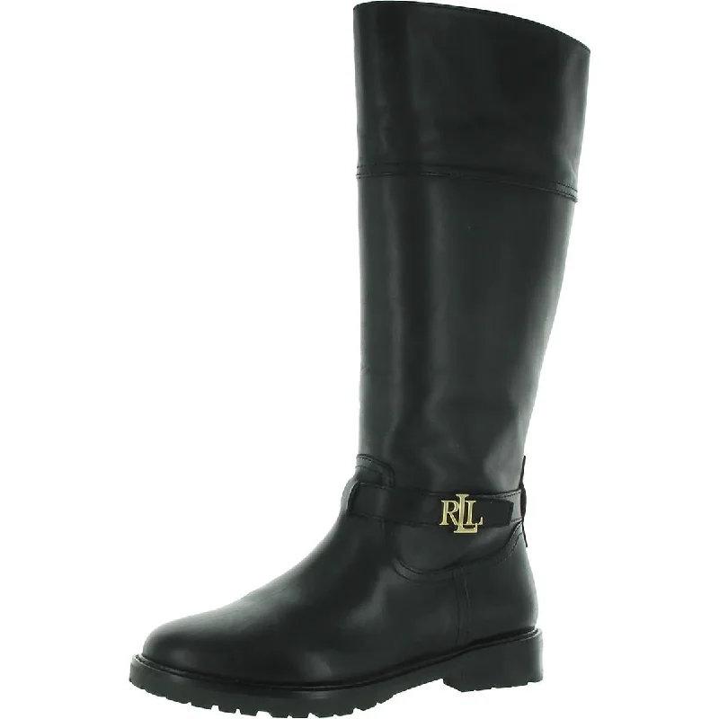 Hot Deals Lauren Ralph Lauren Womens Everly Leather Tall Mid-Calf Boots