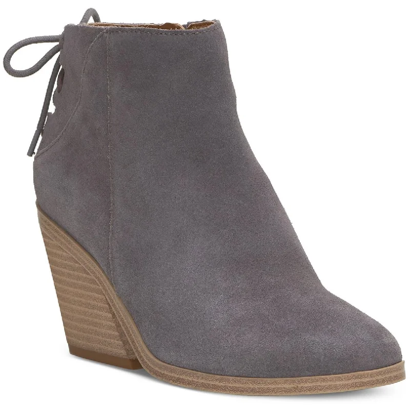 Style Redefined Lucky Brand Womens Mikasi Wedge Heel Lace up Ankle Boots