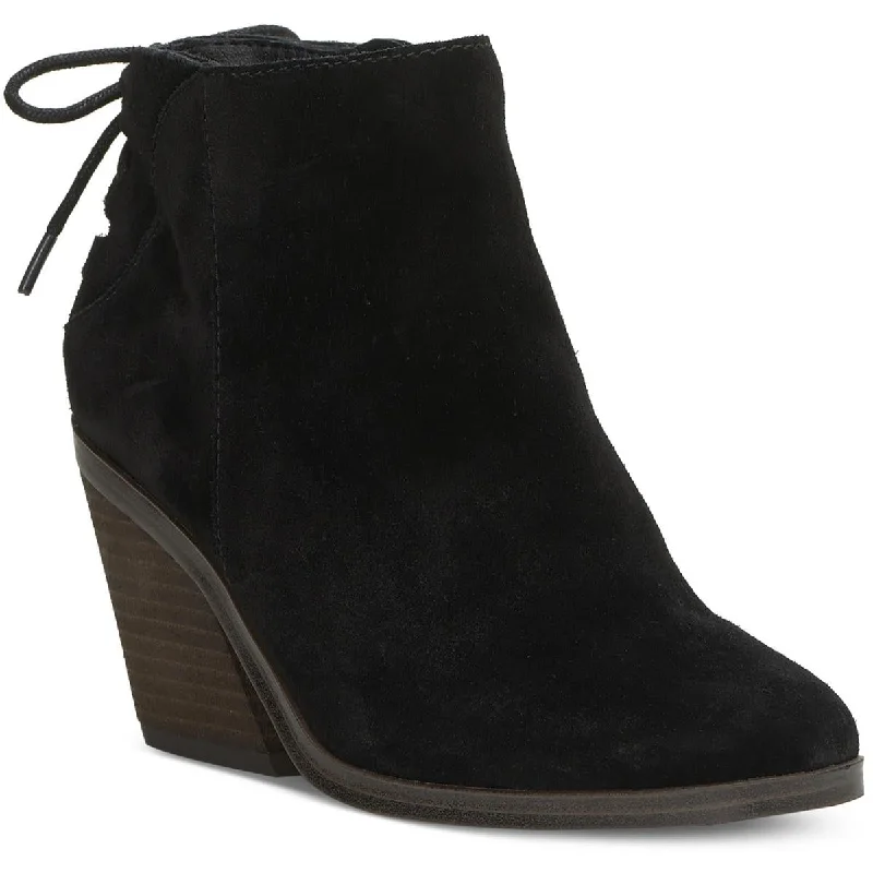 Trend Forward Threads Lucky Brand Womens Suede Block Heel Booties