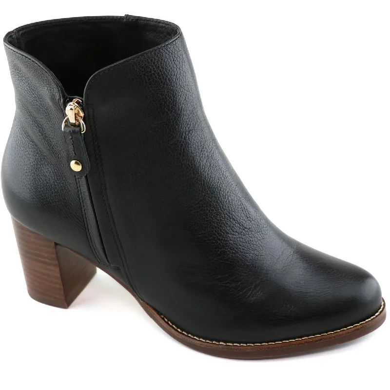 Forward Trendsetter Marc Joseph Womens Grand Central Leather Block Heel Booties