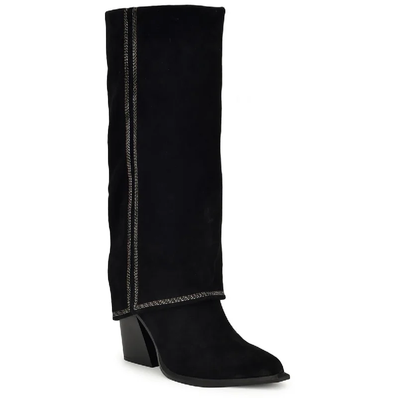 Ends Soon Nine West Womens Rimepy Suede Pull On Mid-Calf Boots