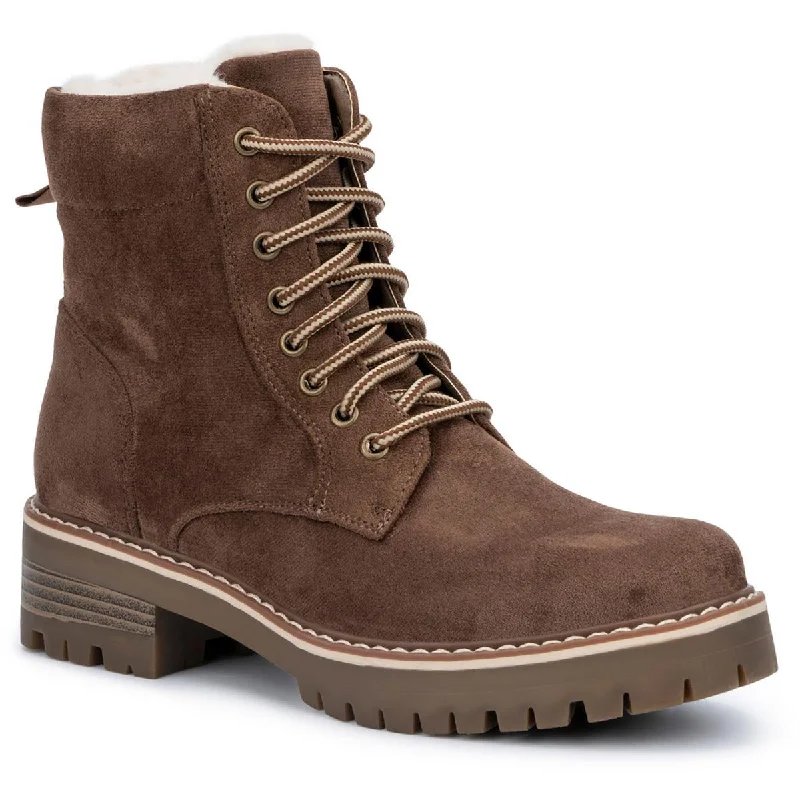 All-Season Shoes Discount Olivia Miller Womens Omra Faux Suede Ankle Combat & Lace-Up Boots All-Season Shoes Discount Olivia Miller Womens Omra Faux Suede Ankle Combat & Lace-Up Boots
