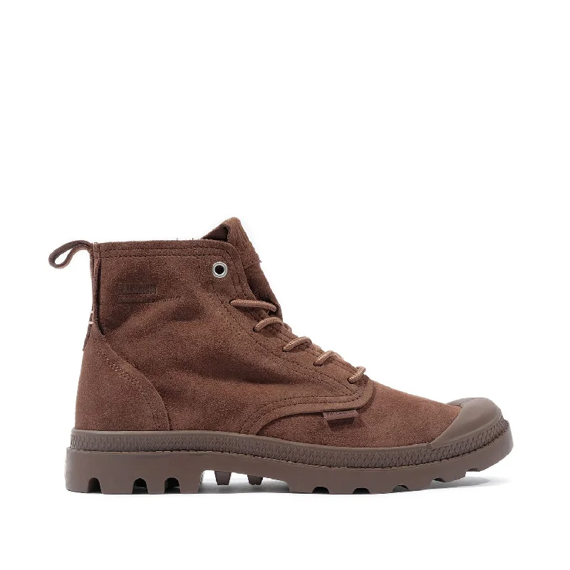 Browse Our Top Products Palladium Unisex Pampa Hi Skin in Dark Brown