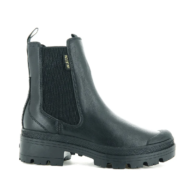 Laid-Back Fashion Offers Palladium Women's Pallabase Chelsea LTH in Black/Black