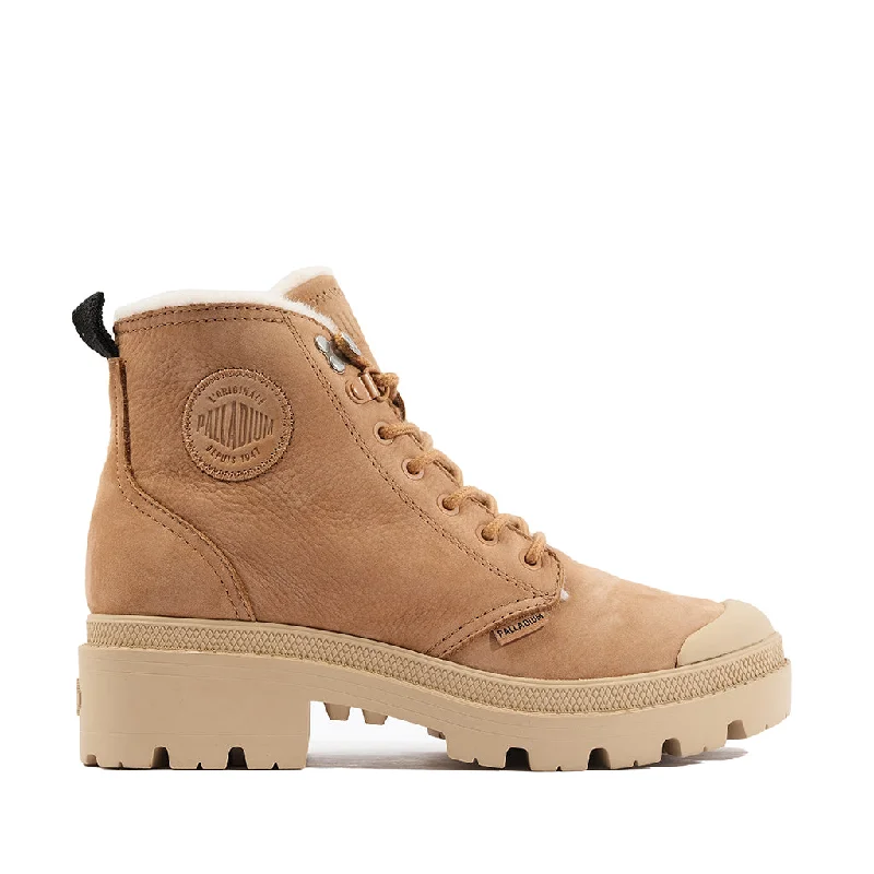 Massive Selection Sale Palladium Women's Pallabase Nubuck Zip WL in Ochre Tan