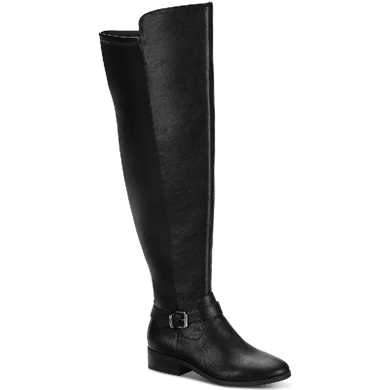 Minimalist Casual Shoes Style & Co. Womens Charlaa Faux Leather Buckle Over-The-Knee Boots