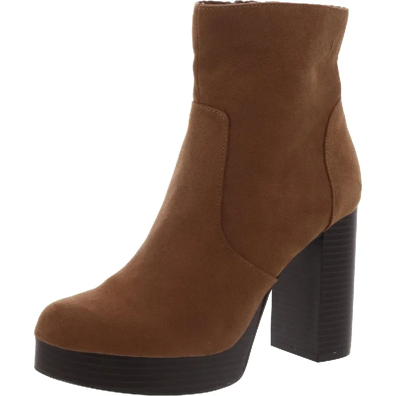 Casual Chic Sun + Stone Womens Faux Suede Platform Ankle Boots