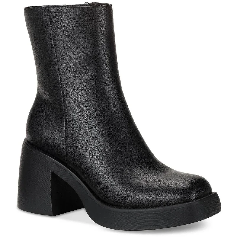 Fall Sale, Prices Drop Sun + Stone Womens TIANNA Faux Leather Zipper Mid-Calf Boots