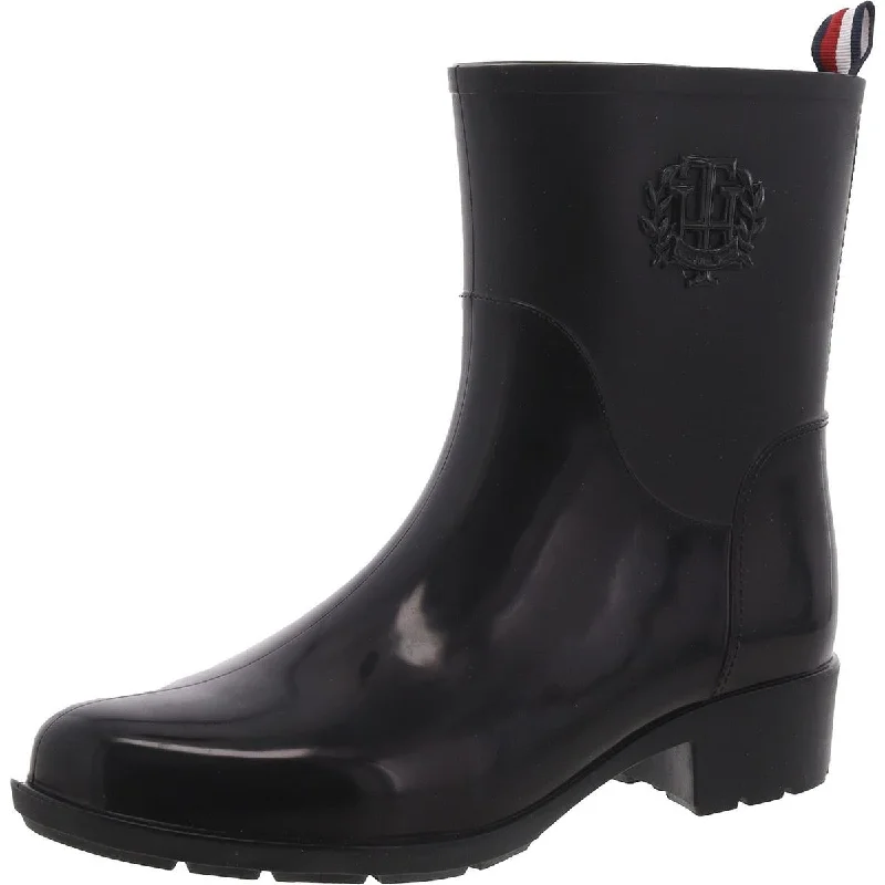 Snag Fabulous Fashion Bargains Tommy Hilfiger Womens Kraig Block Heel Almond Toe Rain Boots