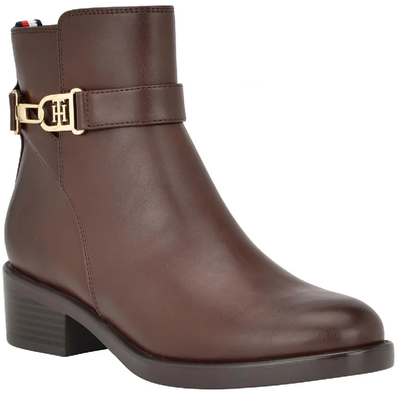 Special Offer Tommy Hilfiger Womens IANZI Faux Leather Round toe Ankle Boots