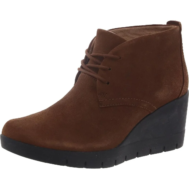 Comfortable Flat Feet Shoes Unstructured by Clarks Womens Madera Lace Suede Lace Up Ankle Boots
