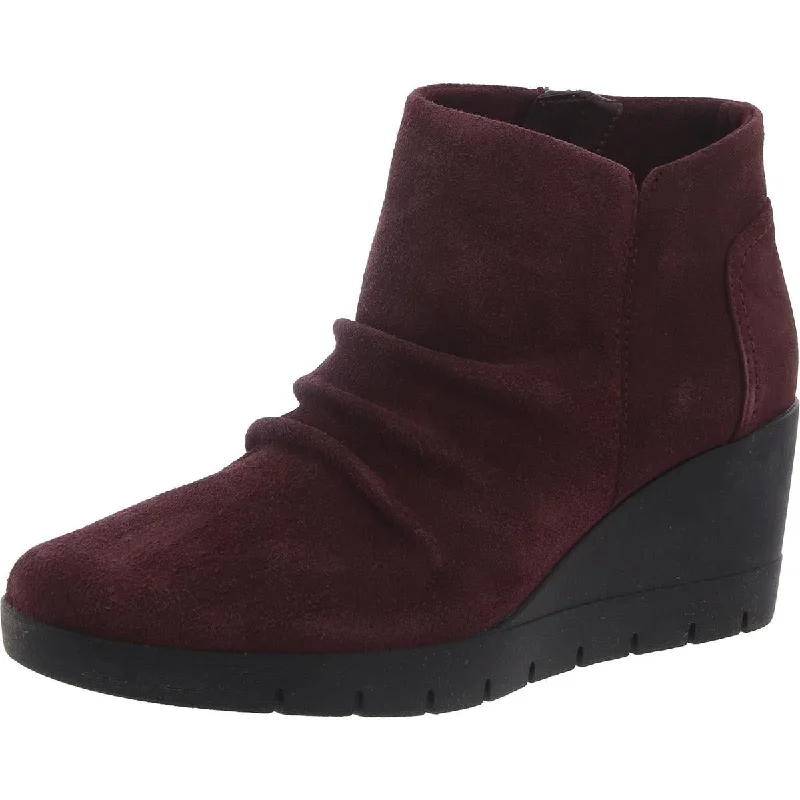 Comfortable Shoes Promotion Unstructured by Clarks Womens Madera Way Suede Gathered Ankle Boots