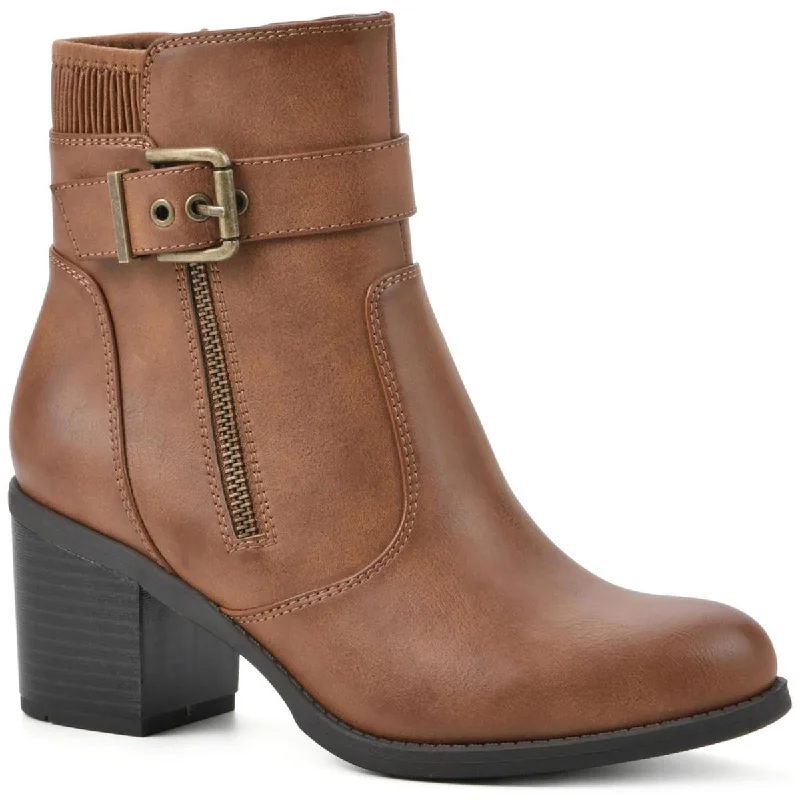 Trendy Street Style White Mountain Womens Dessert Faux Leather Ankle Boots