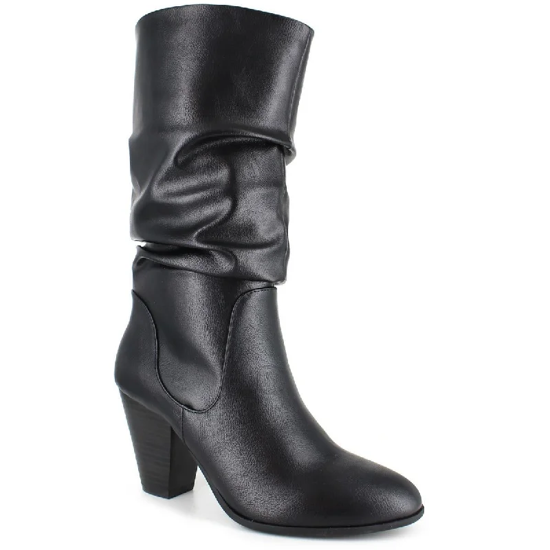 Edgy Fashion Deals XOXO Womens Oliana Faux Leather Slouchy Mid-Calf Boots