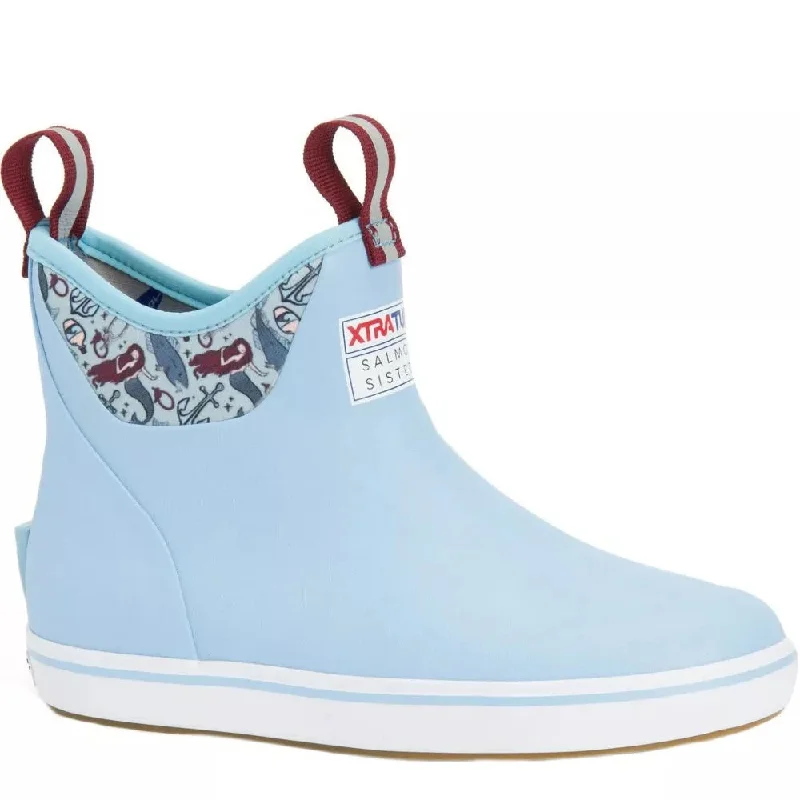 Luxury Streetwear Shoes Xtratuf Women's S Salmon Sisters 6 Ankle Deck Boot Ankle Deck Boot Lightblue M