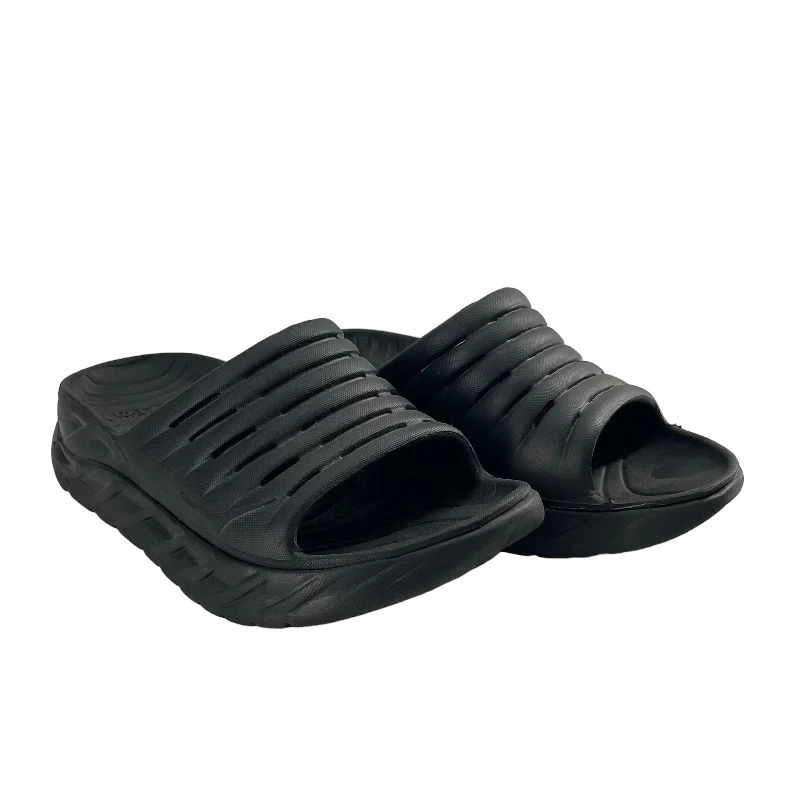 Spring Fashion HOKA ONE ONE/Sandals/US 8/Acrylic/BLK/BLACK RIPPLE TEXTURE SLIDES