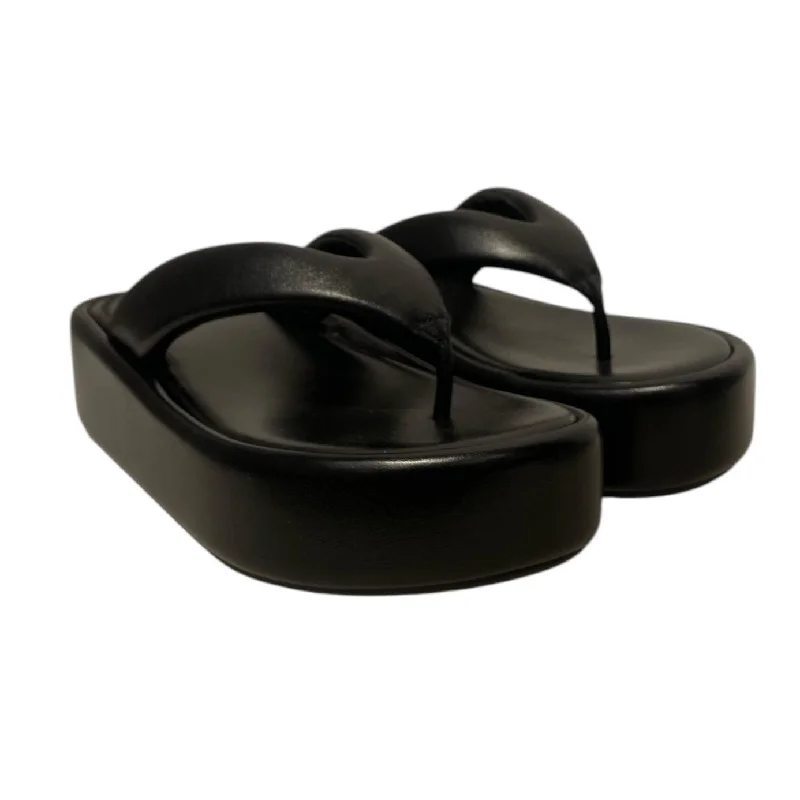 Find Your Unique Flair BALENCIAGA/Sandals/US 7/Leather/BLK/LEATHER THONG SANDALS