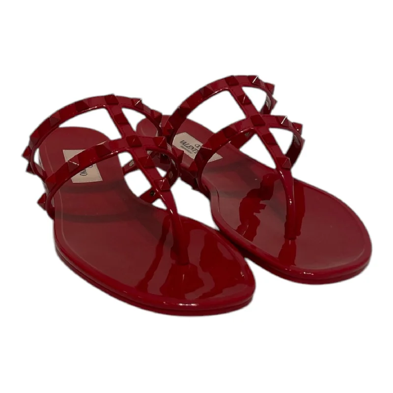 Holiday Attire Sale VALENTINO/Sandals/US 6/Acrylic/RED/Open-Toe/