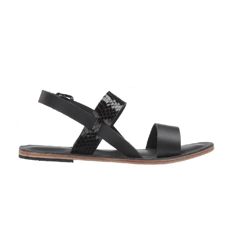 Trendy Boots Discount Abbot Kinney Blvd - Leather Snake Skin Sandal | Black