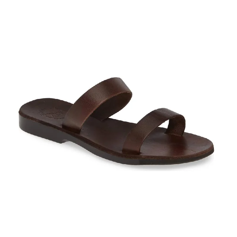 End Of Season Clearance Ada - Leather Double Strap Sandal | Brown
