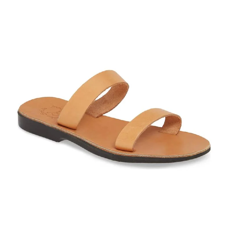 Supportive Shoes Offer Ada - Leather Double Strap Sandal | Tan
