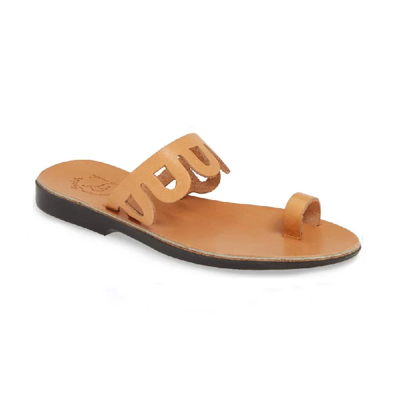 Stylish Shoe Discounts Aja - Leather Flat Sandal | Tan