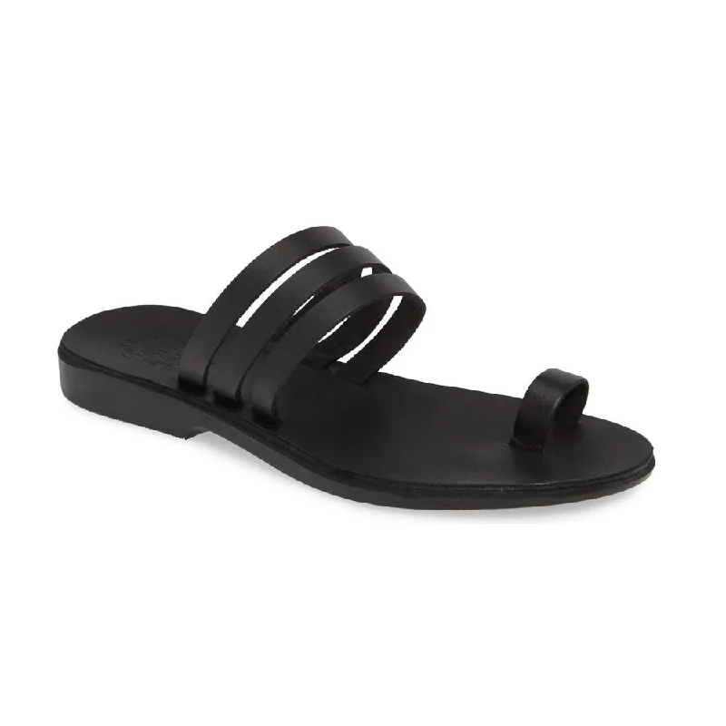 Spring Fashion Angela - Leather Slip On Sandal | Black