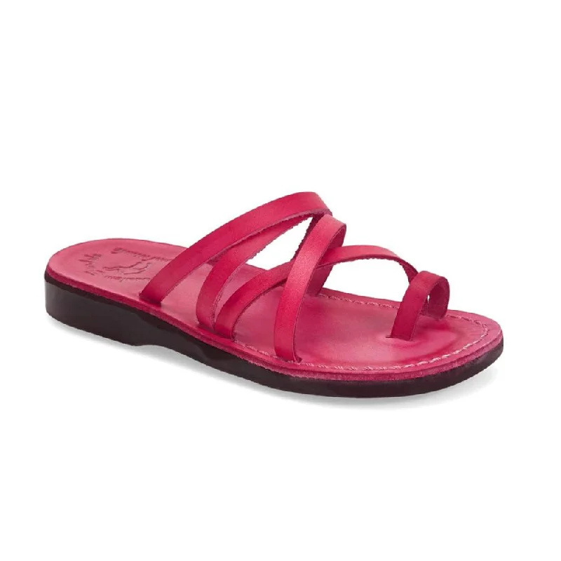 Seasonal Fashion Ariel - Leather Cross Strap Sandal | Pink