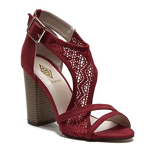 Vintage-Modern Style Offers Women's Emily Chunky Block Heel Designer Lace Sandals