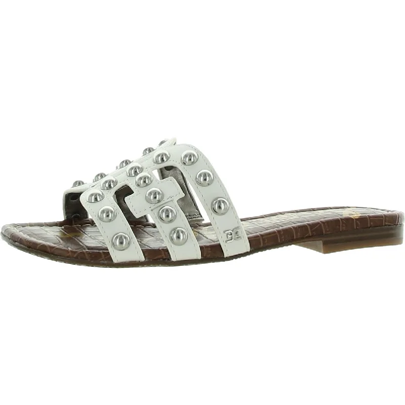 White Leather Studded