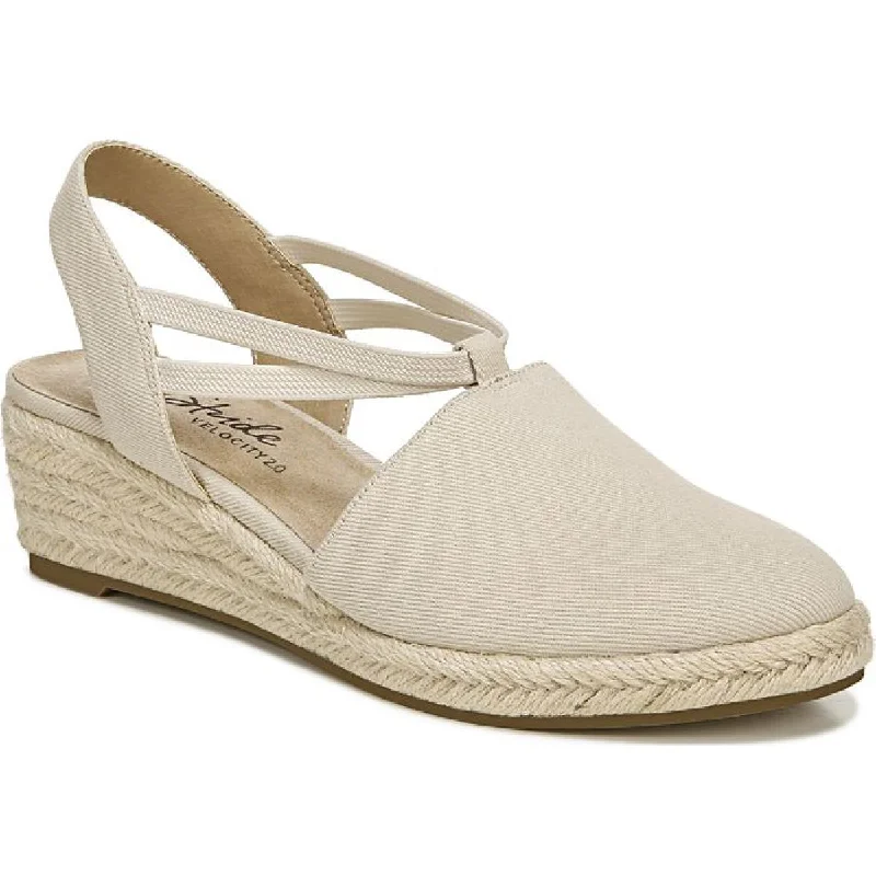 Comfortable Casual Loafers Katrina 2 Womens Cushioned Footbed Canvas Wedge Sandals