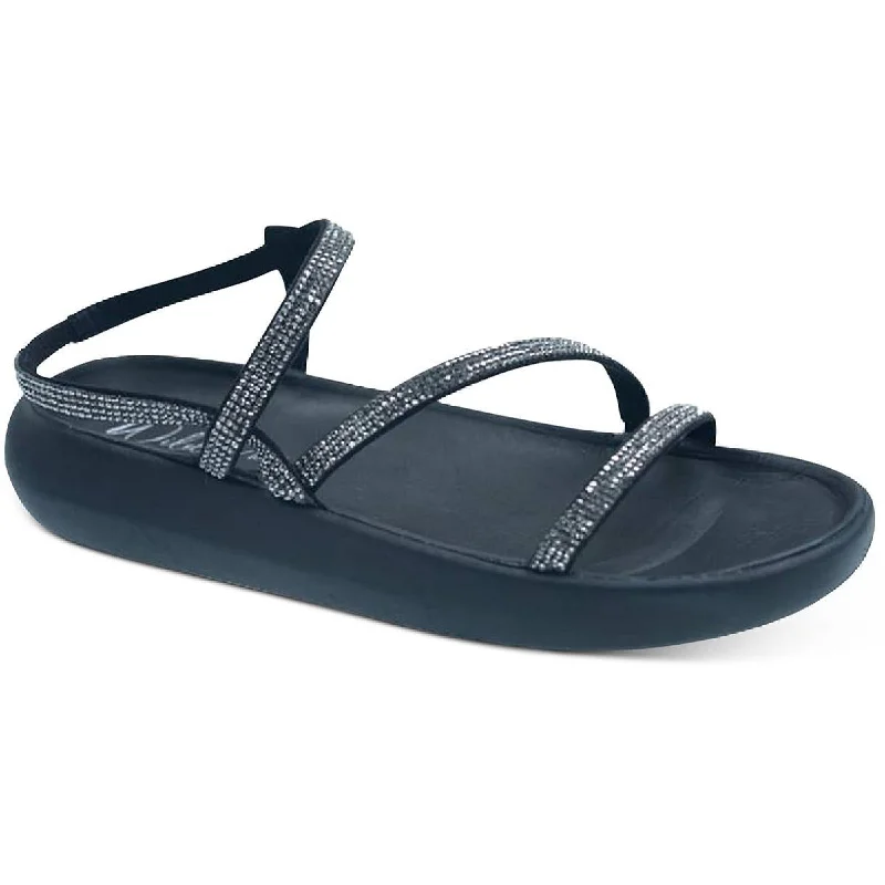 Crazy Price Slashing Prudence Womens Faux Leather Slide Sandals