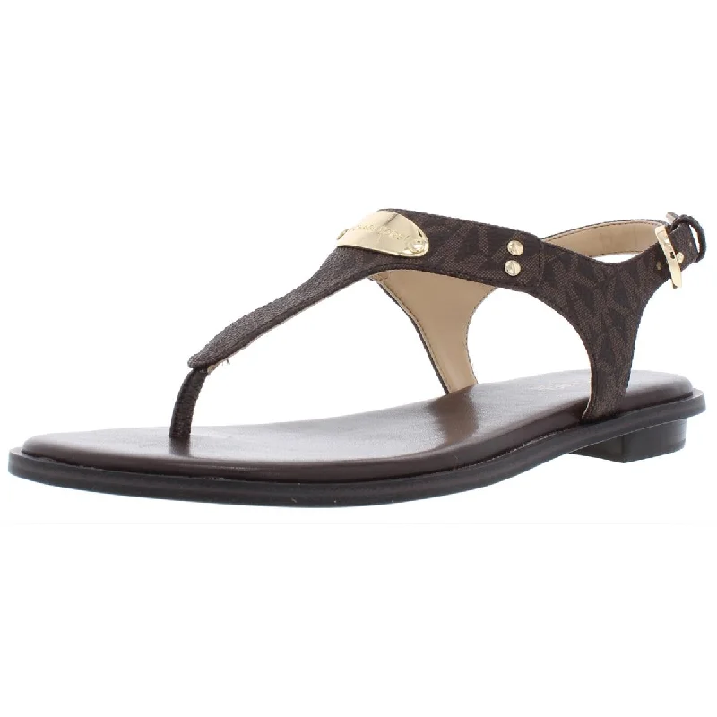 Low Price Special MK Plate Womens Logo Flat Thong Sandals