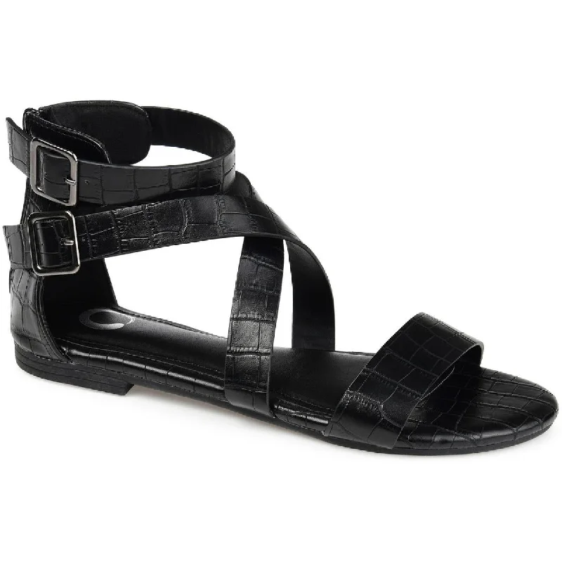 Seasonal Fashion Lanelle Womens Faux Leather Ankle Strap Gladiator Sandals